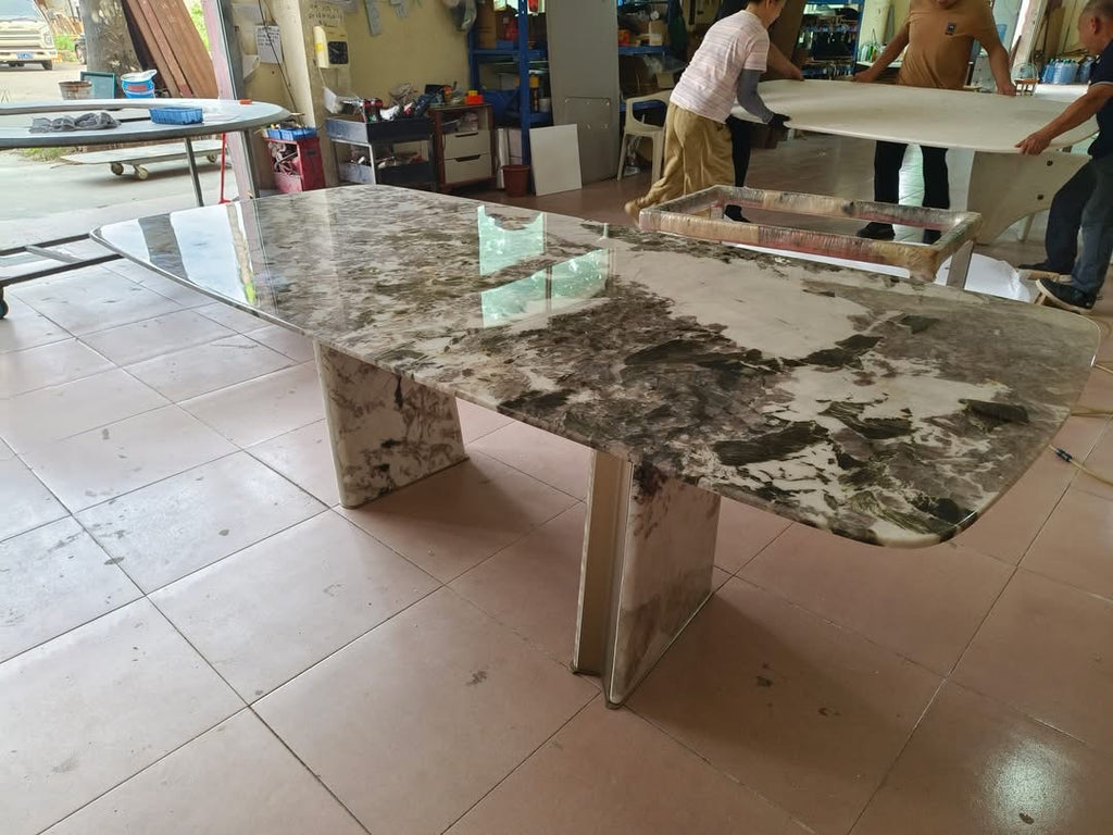 Ria Marble 6-Seater Dining Set