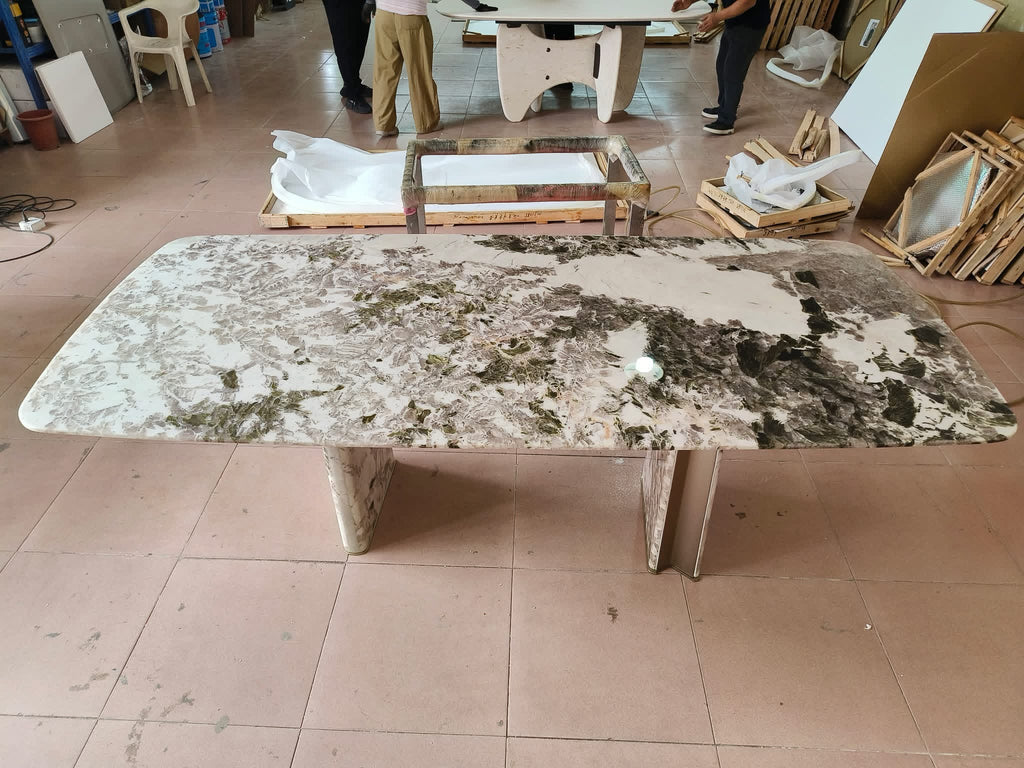 Ria Marble 6-Seater Dining Set