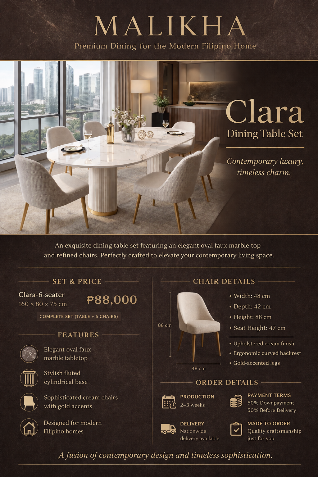 Clara 6-Seater Dining Set